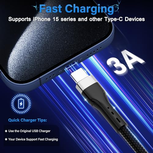 USB C Cable (8FT, 20 Pack), USB A to USB Cord, 3A Fast Charging, Braided - size: 8FT, style: 20-Pack