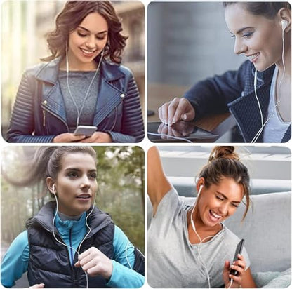 [2 Pack] WEIZY Aux Earbuds/Earphones, Vize 3.5mm Wired Headphones Noise Isolating Earphones Volume Control & Built-in Microphone Compatible with iPhone/Samsung/Android/MP3/MP4