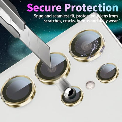 Camera Lens Protector for Samsung Galaxy S24 Ultra, Gold - color: Gold