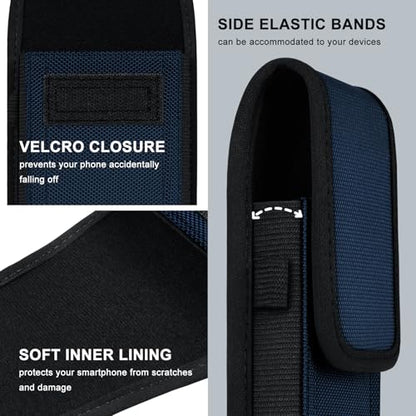 ykooe Cell Phone Pouch Nylon Belt Holster Case Compatible with iPhone 16/15/14/13/12/11 Pro Max & Plus,17 Air Models, Samsung Galaxy S24/S23/S21 FE,Blue-XL - color: Blue, size: XL