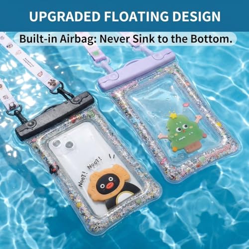 Waterproof Phone Pouch, Water Proof Phone Case Suitable for iPhone, Waterproof Cell Phone Dry Bag for Cruise Travel Vacation Essentials Large Waterproof Phone Holder 3 Pack-Black - color: Black
