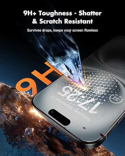 UNBREAKcable iPhone 16 Plus Privacy Screen Protector 2-Pack, Upgraded Dual-Tempered Glass + 2 Camera Lens Protectors, 25° Anti-Spy, Military-Grade 9H+, HD Clear, Anti-Fingerprint, 6.7 Inch - size: iPhone 16 Plus