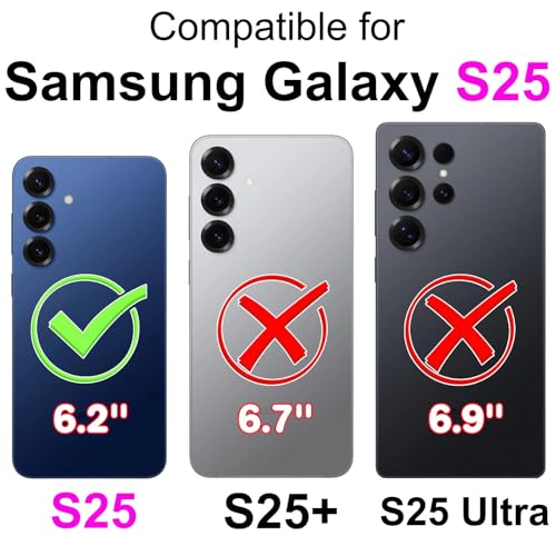 for Samsung Galaxy S25 Wallet case, Rose Gold | 3 Card Holders, Kickstand, Shockproof TPU Shell, PU Leather, Magnetic Closure, Protective Flip Folio Cover, Women - color: 5