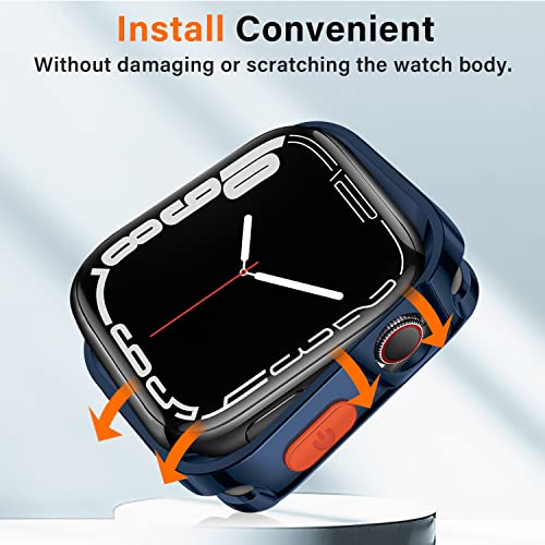 Amizee Rugged Case Compatible with Apple Watch Case Series 9/8/7 41mm SE 3/2/1 Series 6/5/4 40mm, Soft TPU Shockproof Bumper Drop Proof Protective Cover Compatible with iWatch - Plating Blue - color: Plating Blue, size: 40mm/41mm