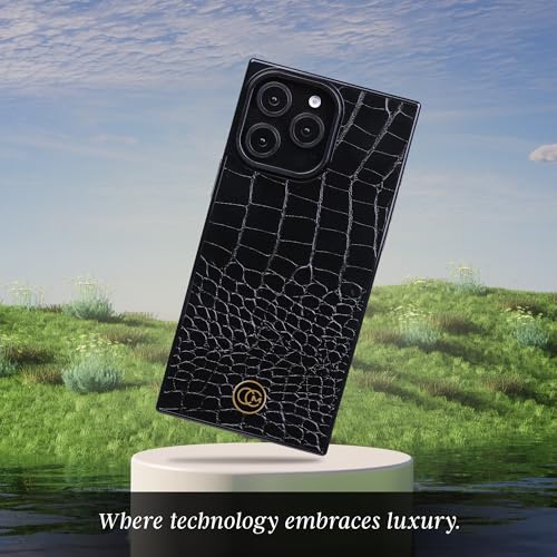 COCOMII Rectangle for iPhone 16 Pro Case, Black Crocodile Leather | Compatible with MagSafe Wireless Charging, Shockproof 10ft Drop Protection, Camera & Screen Protection, Premium Glossy Finish - color: Black Crocodile Leather, size: iPhone 16 Pro (6.3")
