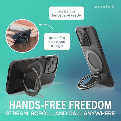 Smartish MagSafe Phone Grip, Quickstand, Kickstand Ring Holder, Black - color: Black Tie Affair