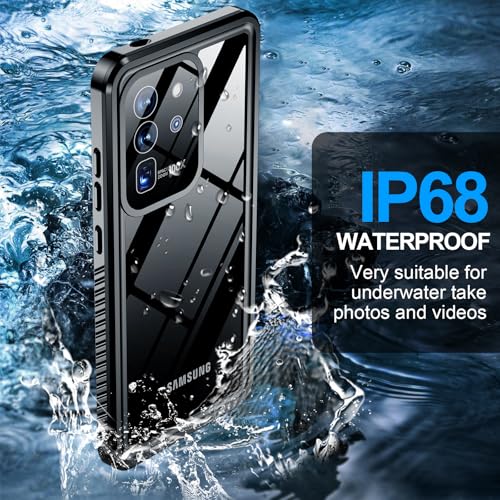 xiwxi for Samsung Galaxy S20 Ultra Case Waterproof,[IPX8 Underwater Case][Full Body Shockproof & Military Dropproof] Clear Sound Quality Built-in Screen Protector for Samsung S20 Ultra 6.8 inch-Black - size: For Samsung S20 Ultra-6.8"