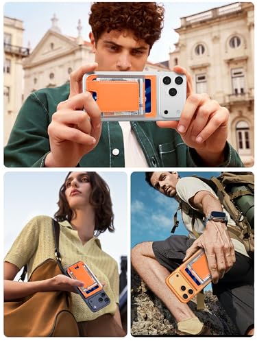 for MagSafe Wallet with Money Clip, Magnetic iPhone Wallet Stand, Orange - color: Orange