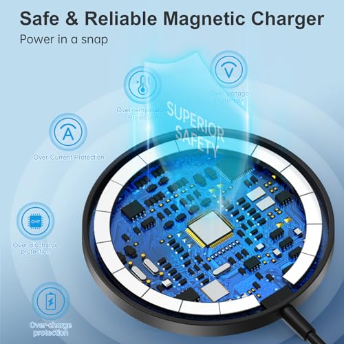 Magnetic Wireless Charger Stand + Charging Pad for iPhone Duo/18-12 Series - color: Black