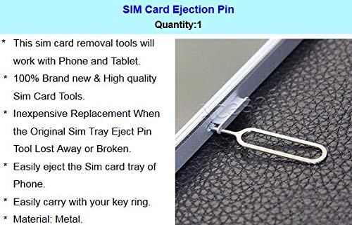 1-Pack SIM Card Tray Pin Opening Eject Removal Tool Replacement Needle Opener Ejector for Samsung Galaxy S3 S4 S5 S6 S7 S8 S9 S10, Galaxy Note 3 4 5 8 9, Sony, Huawei, LG, HTC & All Smartphones Tablet