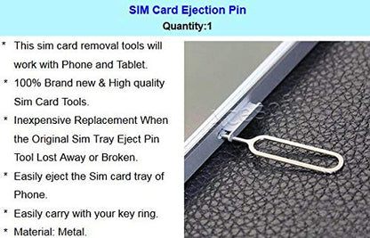 1-Pack SIM Card Tray Pin Opening Eject Removal Tool Replacement Needle Opener Ejector for Samsung Galaxy S3 S4 S5 S6 S7 S8 S9 S10, Galaxy Note 3 4 5 8 9, Sony, Huawei, LG, HTC & All Smartphones Tablet