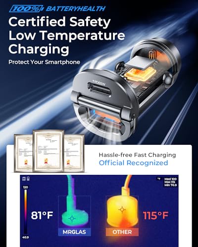 MRGLAS 125W Fast iPhone 18/17 Pro Max Car Charger with USB C Cable - color: Black, size: 125W