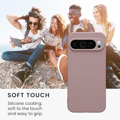 kwmobile Case Compatible with Google Pixel 9 Pro XL Case - Protective Slim TPU Phone Cover - Soft Matte Finish - Nude Lilac - color: Nude lilac