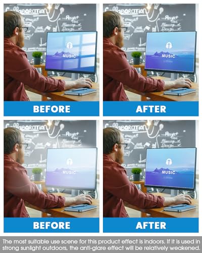 F FORITO 2-Pack 24 inch 16:9 Matte Anti Glare Computer Screen Cover, Anti Glare Eye Protection Film Compatible with All 24" Widescreen Monitors with 16:9 Aspect Ratio (20.9"W x 11.8"H) Not for 16:10
