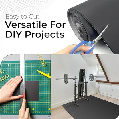 Exactly Rubber - Black Silicone Sheet with PSA Adhesive, 60A Durometer Rubber Mat, Gasket Material, -80 to 450°F Temperature Resistance, 350% Elongation Rubber Sheet, Made in The USA, 1/32 x 9” x 12” - size: 1/32 x 9 x 12
