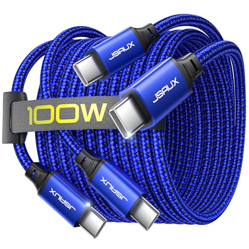 JSAUX 100W USB C to USB C Cable [2-Pack 3.3FT], PD Fast Charging, Blue - color: Blue, size: 3.3ft+3.3ft