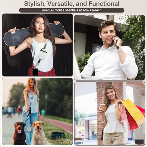 YFWE Phone Lanyard Crossbody Wrist Strap, Clip and Go Strap for Phone with Wallet Crossbody, Adjustable Phone Strap Compatible with All Phones (Beige) - color: Standard - Cream