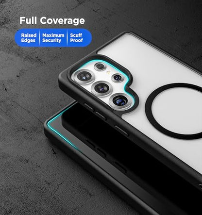Encased Belt Case for Samsung Galaxy S25 Ultra, Clear Back Case with Rotating Holster Clip (Magnetic, Compatible with MagSafe, Qi2) - color: Clear, size: S25 Ultra