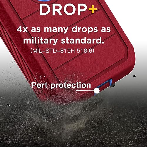 AICase iPhone 15 Pro Max Case,Heavy Duty Drop Protection Full Body Rugged Shockproof Military Protective Tough Durable Cover Compatible with iPhone 15 Pro Max 6.7"_2 - color: Hot Red/Blue