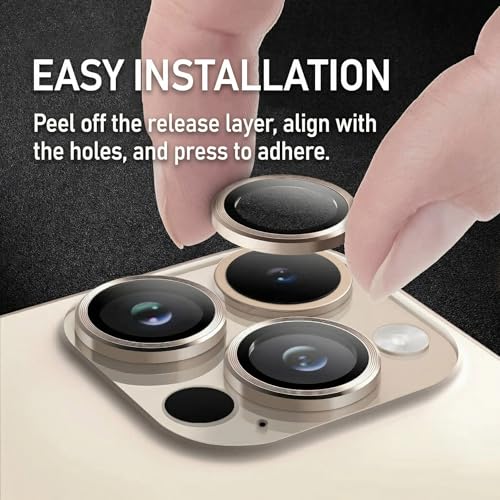 Camera Lens Protector for iPhone 15 Pro Max/15 Pro/14 Pro Max/14 Pro 9H Tempered Glass Screen Protector Cover Alignment Kit Metal Individual Ring (Silver Glitter) - color: Silver Glitter