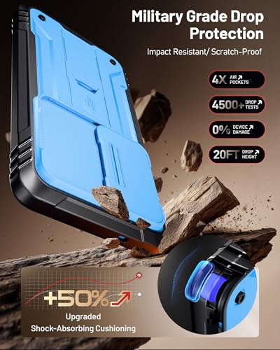 Poetic Revolution Case for Samsung Galaxy S26 Ultra, [Slide Camera Cover], [20FT Mil-Grade Drop Tested], Full-Body Military Grade Rugged Dual-Layer Shockproof Cover with Kickstand, Light Blue - color: Light Blue, size: Galaxy S26 Ultra