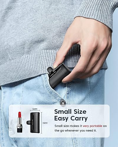 Kuulaa Portable Charger USB C Power Bank 4500mAh Small Portable Phone Charger Android Compact Plug in Battery Pack Portable Compatible with iPhone 15, Samsung Galaxy, Moto, LG, Pixel, Black - color: Pack of 1 Black