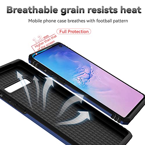 for Samsung Galaxy S10 Plus Case with Camera Lens Cover HD Screen Protector, Military-Grade Drop Tested Magnetic Ring Holder Kickstand Protective Phone Case for Samsung Galaxy S10+ Plus (Navy Blue) - color: Navy Blue with camera cover Military-Grade 2nd g