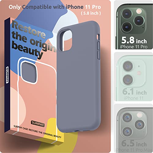 SURPHY Compatible with iPhone 11 Pro Max Case 6.5 inches, Thickened Liquid Silicone Phone Case (with Microfiber Lining) for iPhone 11 Pro Max 2019, Lavender Gray - color: Lavender Gray