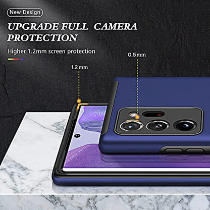 for Note 20 Ultra Case, Samsung Galaxy Note 20 Ultra Case with Self Healing Flexible TPU Screen Protective [2 Pack], Military Grade Invisible Kickstand Case for Samsung Note 20 Ultra 5G-Blue - color: YX-Blue