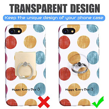 Transparent Phone Ring Holder Grip - EI Sonador Clear Cell Phone Ring Stand Holder Finger Grip Kickstand 360° Rotation, Compatible with Most of Phones, Tablets and Case (2 Aquamarine Diamond) - color: 2 Aquamarine Diamond
