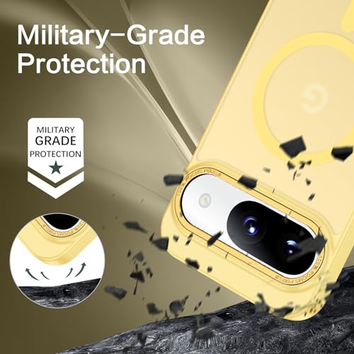 BENTOBEN for Google Pixel 9 Case [Compatible with Magsafe] Translucent Matte Magnetic Pixel 9 Case Slim Thin Shockproof Women Men Girls Boys Protective Phone Cases for Google Pixel 9 6.3", Yellow - color: Yellow