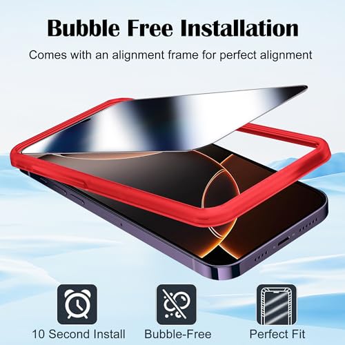 2 Pack Mirror Privacy Screen Protector iPhone for 16 Pro Max - color: Silver iPhone 16 pro max