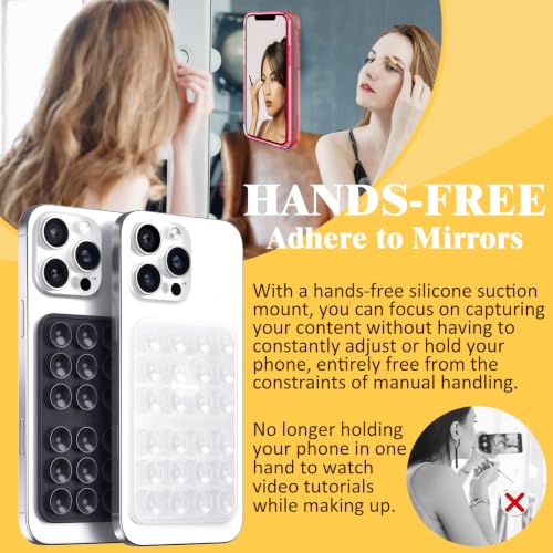 PKYAA Anteel Max - Silicone Suction Phone Case Adhesive Mount, Upgraded Super Strong Grip, Durable, Easy to Use, Hands-Free Sticky Phone Holder for Selfies, Tiktok Videos, 2.56"x3.94" (BLK&BLK) - color: BLK&BLK