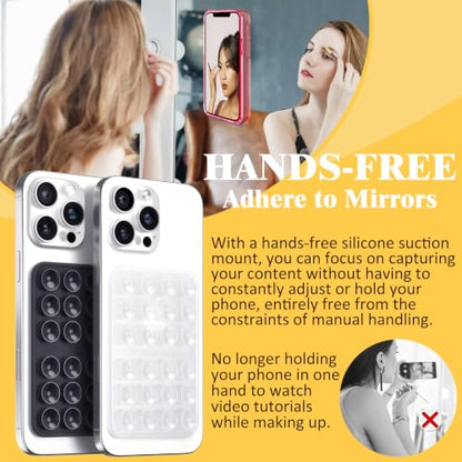 PKYAA Anteel Max - Silicone Suction Phone Case Adhesive Mount, Upgraded Super Strong Grip, Durable, Easy to Use, Hands-Free Sticky Phone Holder for Selfies, Tiktok Videos, 2.56"x3.94" (LPK&TP) - color: LPK&TP