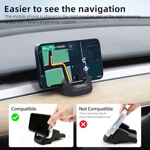 Phone Mount for Tesla M3/My 2021-2024 Silicone - size: 2021-2023 Model 3 & 2021-2024 Model Y
