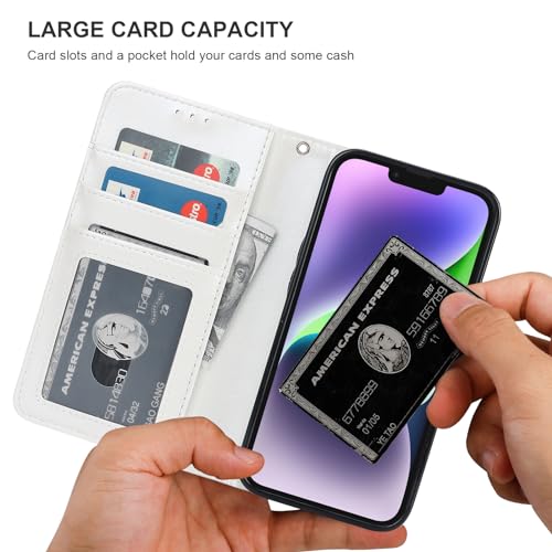 Bocasal for MagSafe Wallet Case Card Holder for iPhone 14, White - color: White for MagSafe