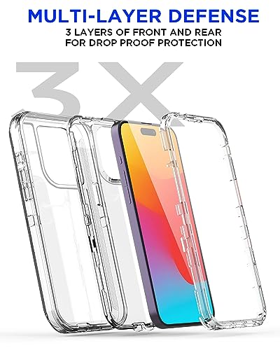 AICase Clear Case Compatible with iphone 15 Pro,Heavy Duty Durable 3-Layer [Not Yellowing][Military Grade Drop Protection]Shockproof/DropProof Protective Cover Compatible with iphone 15 Pro 6.1" 2023 - color: Clear, size: iphone 15 Pro