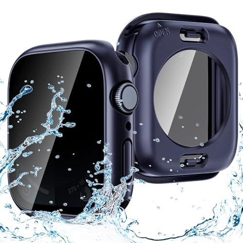 Goton Privacy Waterproof Case for Apple Watch 45mm Series 9/8/7 - color: Blue, size: 45mm