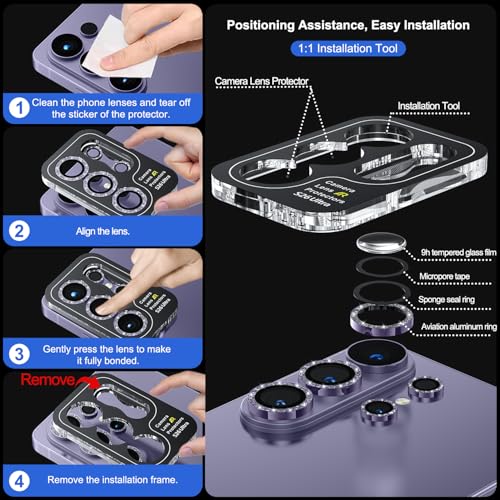 WSKEN for Samsung Galaxy S26 Ultra Camera Lens Protector - Ultra Thin - color: Glitter Violet
