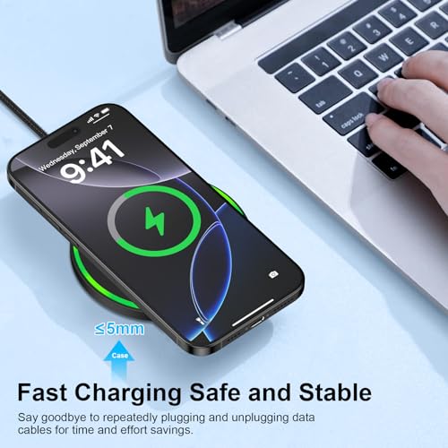 15W Wireless Charger for Motorola Fast Charging Pad for Moto G Power (2025) - color: 2pcs Black