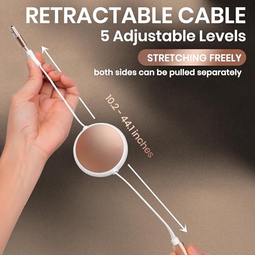 120W Fast Multi Charging Cable, 6 in 1 Retractable Charger (White Golden) - color: White Golden