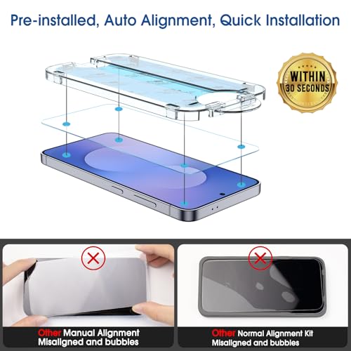 amFilm OneTouch for Samsung Galaxy S25 FE Screen Protector Tempered Glass - size: S25FE-6.7"