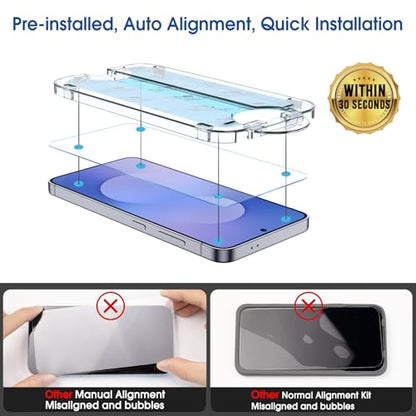 amFilm OneTouch for Samsung Galaxy S25 FE Screen Protector Tempered Glass - size: S25FE-6.7"