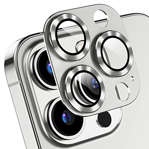 [2 Pack] Korecase for iPhone 13 Pro / iPhone 13 Pro Max Camera Lens Protector Tempered Glass Cover ,Strong Adhesion, 9H Hardness Scratch Resistant Camera Rear Lens Film for iPhone 13 Pro / iPhone 13 - color: Silver