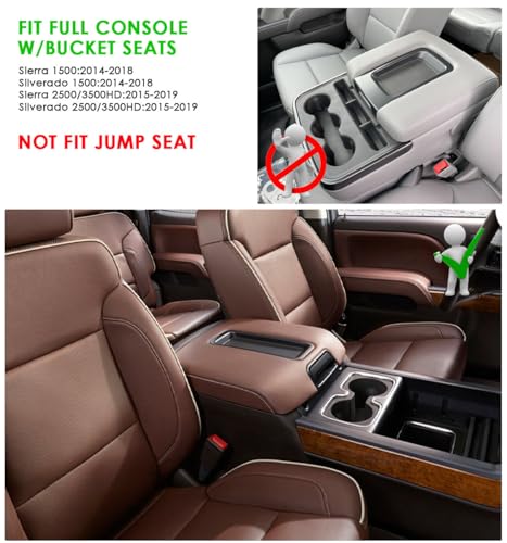 LFOTPP 3PCS Center Console Organizer for 2014-2018 Chevy Silverado/GMC Sierra 1500& 2015-2019 Silverado & Sierra 2500HD/3500HD Accessories- Full Console w/Bucket Seats Only - color: 2014-2018 Chevy Silverado Armrest Tray