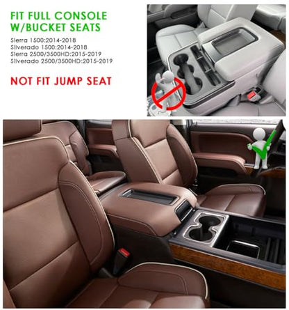 LFOTPP 3PCS Center Console Organizer for 2014-2018 Chevy Silverado/GMC Sierra 1500& 2015-2019 Silverado & Sierra 2500HD/3500HD Accessories- Full Console w/Bucket Seats Only - color: 2014-2018 Chevy Silverado Armrest Tray