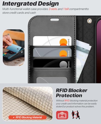OCASE for iPhone 16 Pro Case Detachable Wallet Case with Card Holder, 2 in 1 Pu Leather Flip Folio with RFID Blocking Stand Wrist Strap Shockproof Phone Cover 6.3 Inch 2024, Graphite - color: Graphite, size: iPhone 16 Pro