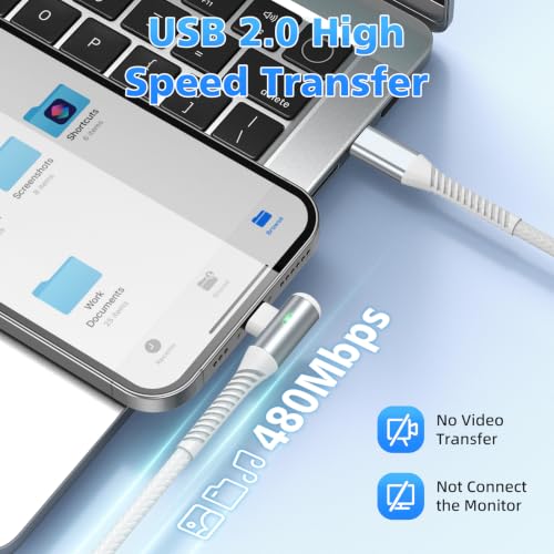 iMangoo USB C Cable 240W Fast Charging 10ft Long Braided-Durable Cord White