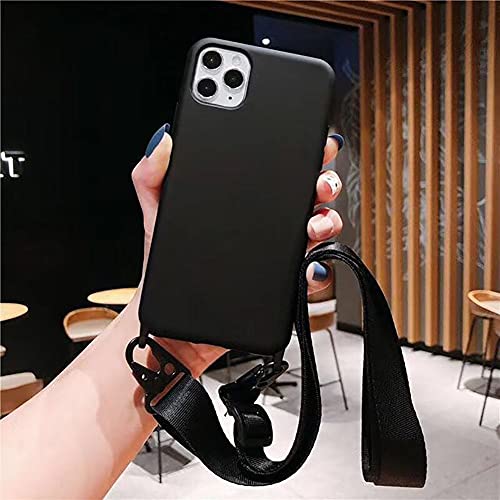 Compatible with iPhone 6 Plus/7 Plus/8 Plus,Crossbody Phone Case with Lanyard Cute Soft Silicone Case with Adjustable Shoulder Strap Shockproof Protector Compatible with Women Girls Black - color: Black, size: iPhone 7 Plus/8 Plus