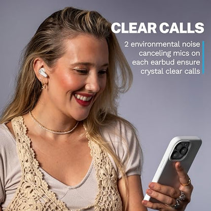 JLab, Go Pods ANC, True Wireless Earbuds, Active Noise Cancelling, Bluetooth, Cloud White - color: Cloud White